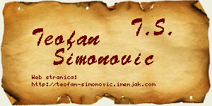 Teofan Simonović vizit kartica